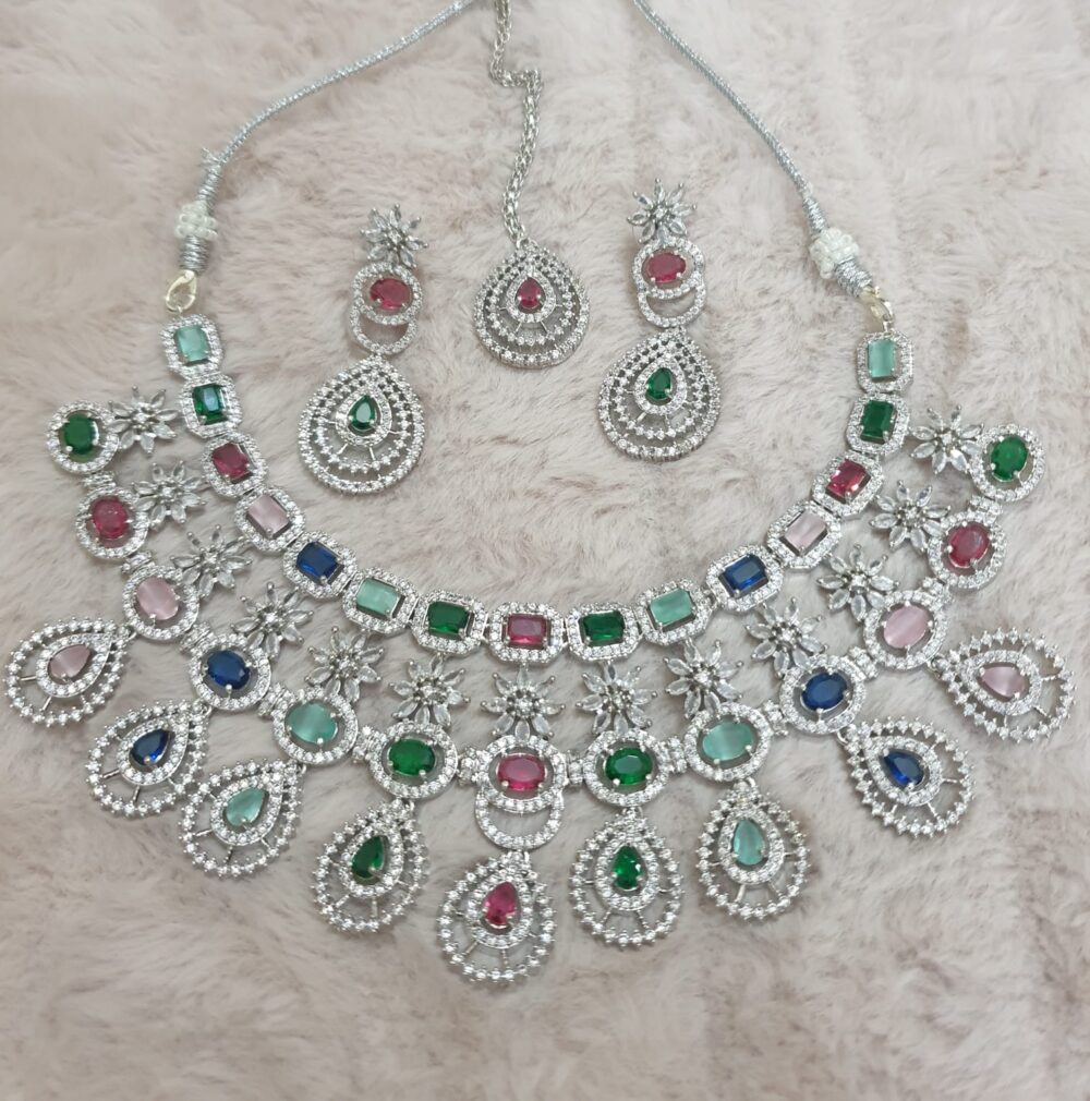Exquisite Multicolored Bridal Jewelry Set