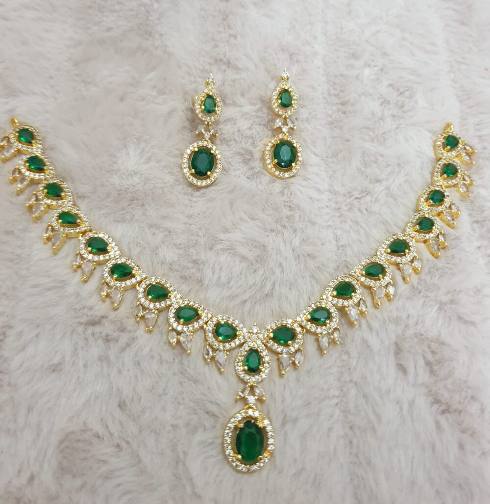 Elegant Gemstone Necklace & Earring Set – Royal Collection - Image 4
