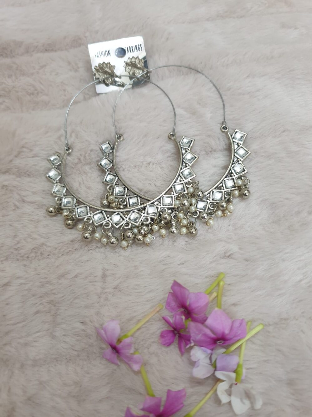 Kundan Hoop Earrings