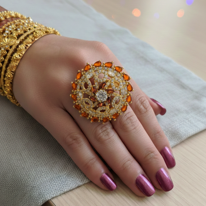 Radiant Floral Statement Ring