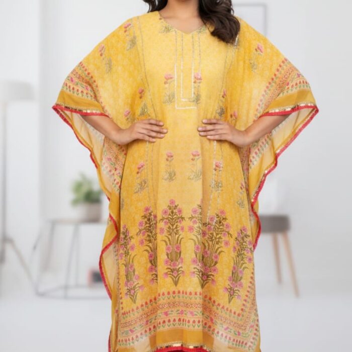 Yellow Floral Kaftan